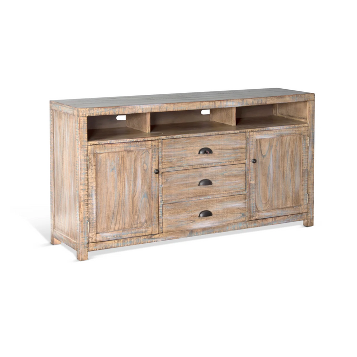 Purity Craft  66' TV Console Weathered Brown