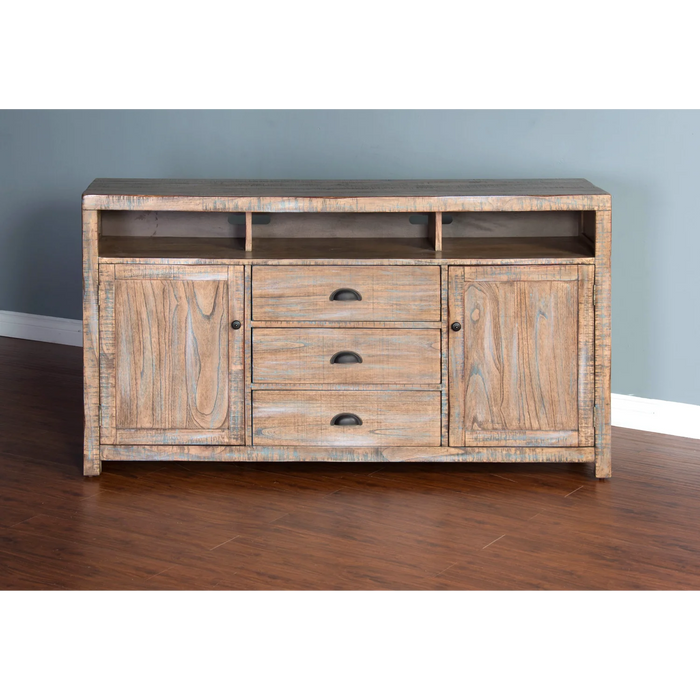 Purity Craft  66' TV Console Weathered Brown