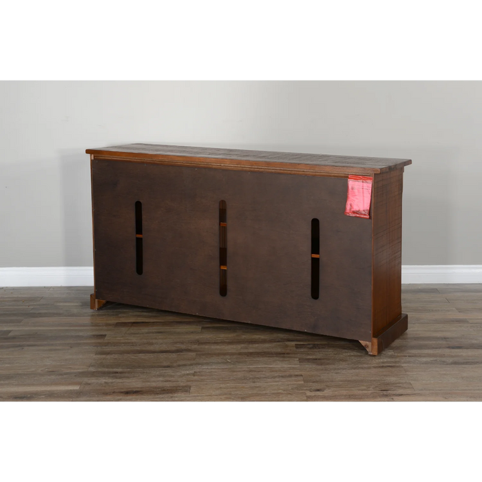 Purity Craft 65' TV Console with Barn Door Dark Chocolate