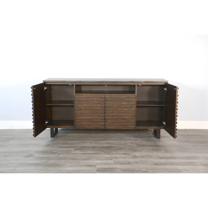 Purity Craft Sled 72' Media Console Tobacco Leaf