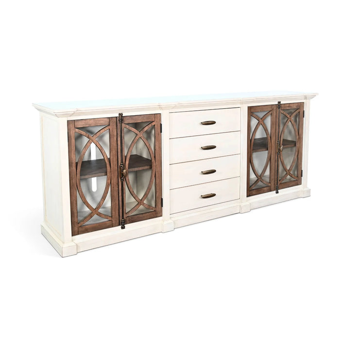 Purity Craft 90' Media Console  Marble White/Buckskin