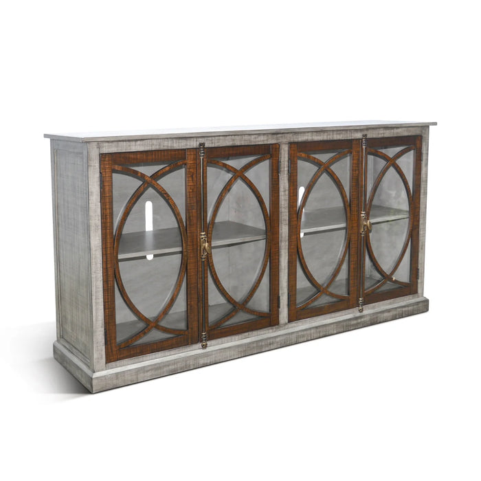 Purity Craft Media Console  Tobacco Leaf and Alpine Grey