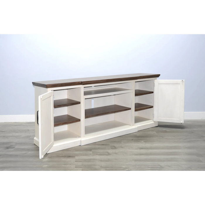 Purity Craft TV Console Marble White and Buck Skin