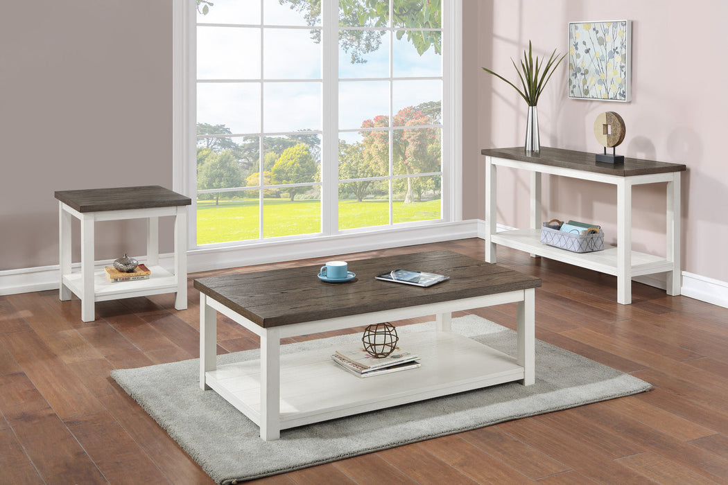 Dakota Chalk White Coffee Table with Casters