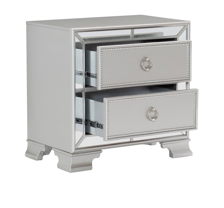 Avondale Silver Mirrored Nightstand