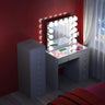 VANITII Mini Diana Vanity Desk with Marilyn Hollywood Vanity Mirror and 9 Drawer Unit (Only sell in California)