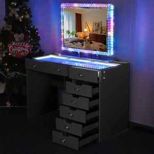 Promotion Deal!VANITII Diana Vanity Desk Set- 8 Storage Drawers with Vanity Mirror