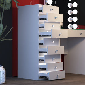 VANITII 9-Drawer Makeup Vanity Storage Unit with Lights
