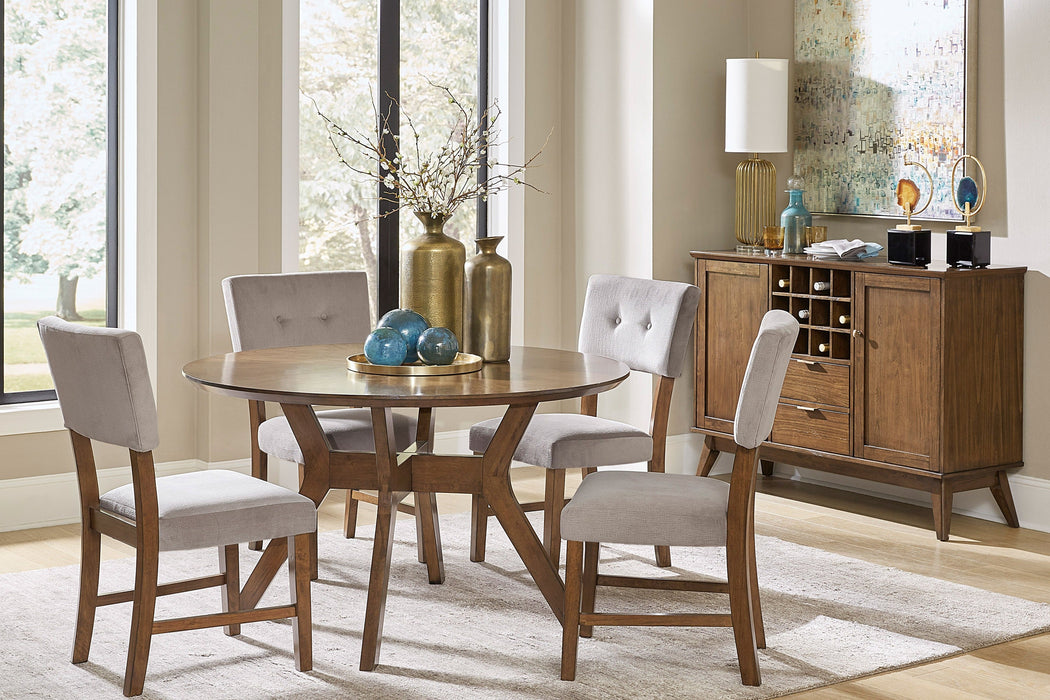 Edam Brown Round Dining Set