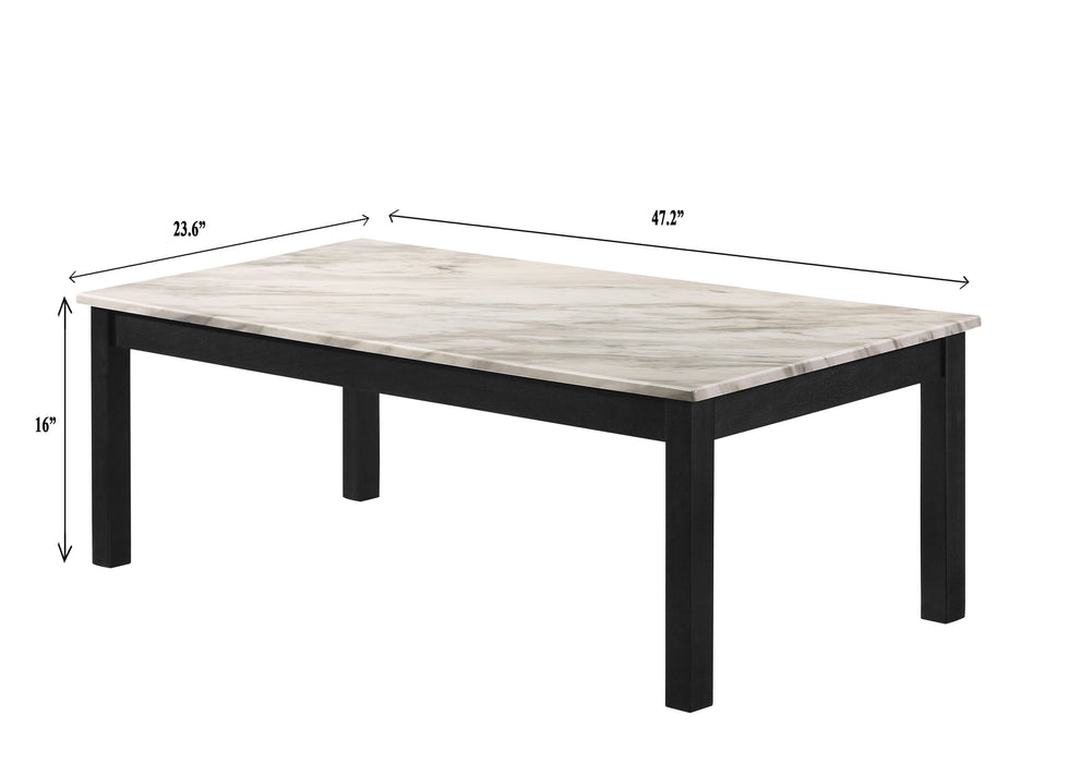 Thurner Marble White 3-Piece Coffee Table Set