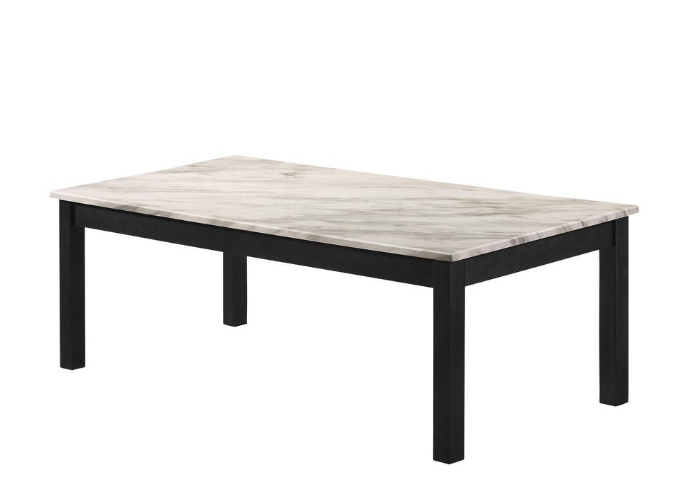 Thurner Marble White 3-Piece Coffee Table Set