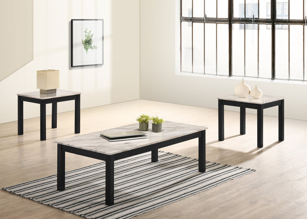 Thurner White  3-Piece Coffee Table Set 4167