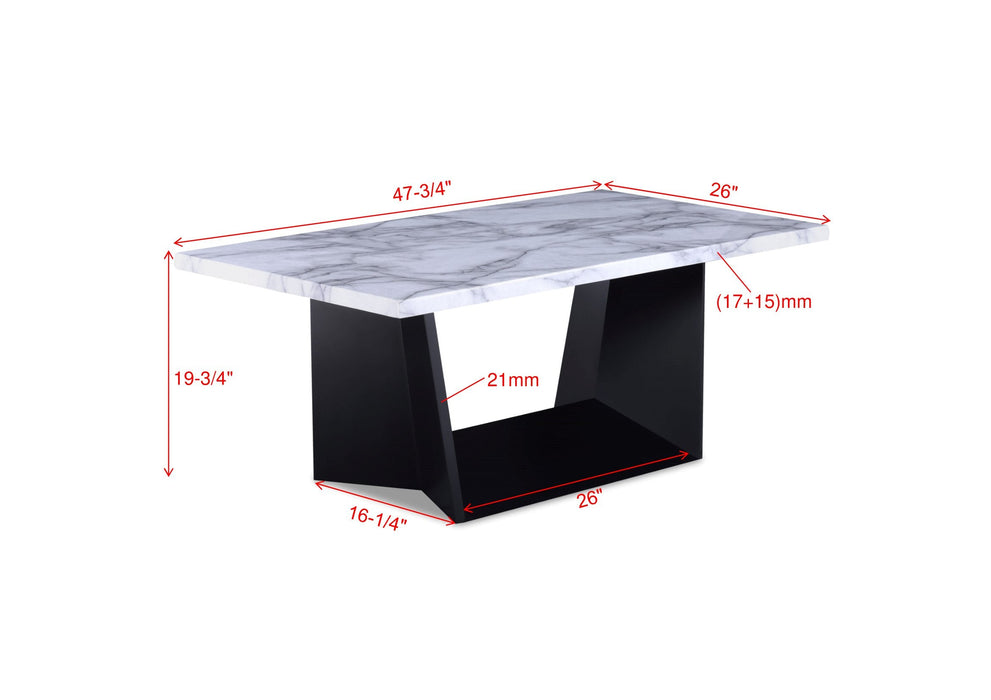 Adea Black/White Marble-Top 3-Piece Coffee Table Set