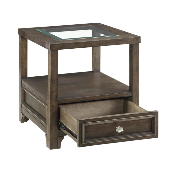 Auburn Transitional Charcoal Brown Wood End Table