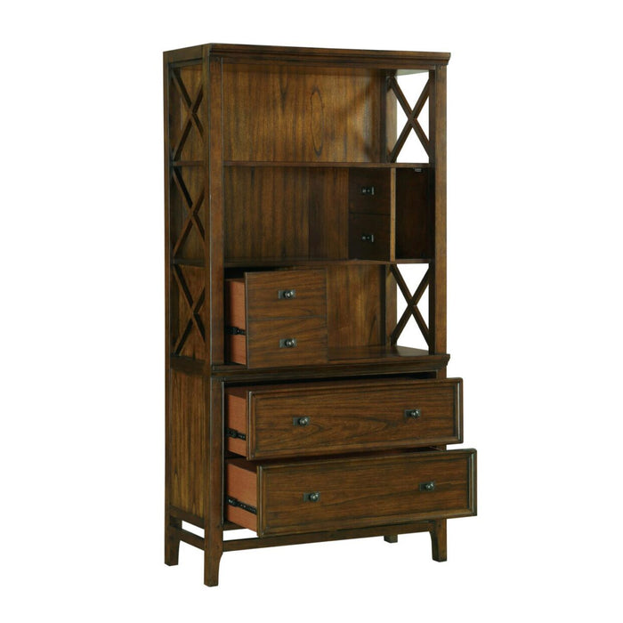 Frazier Park Brown Cherry Wood Bookcase