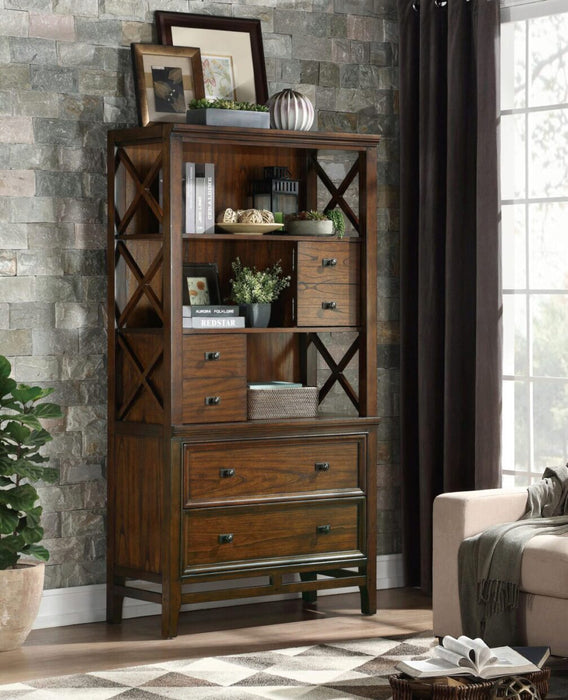 Frazier Park Brown Cherry Wood Bookcase