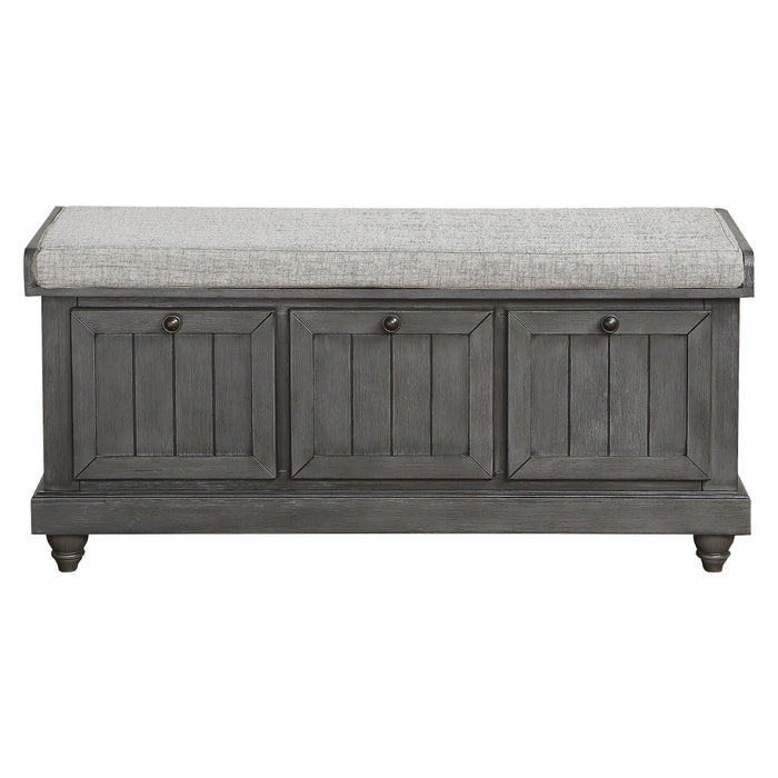 Woodwell Dark Gray Lift Top Storage Bench