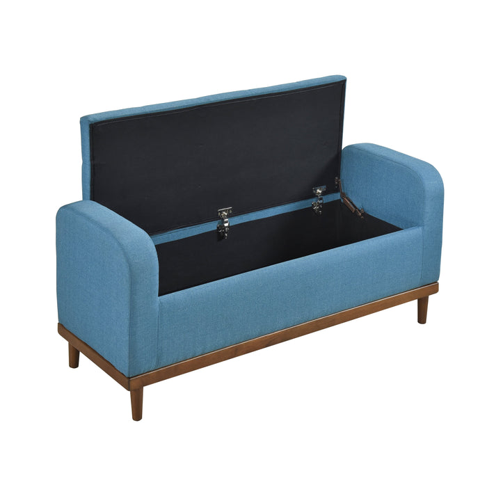 Brigitte Blue Lift Top Storage Bench