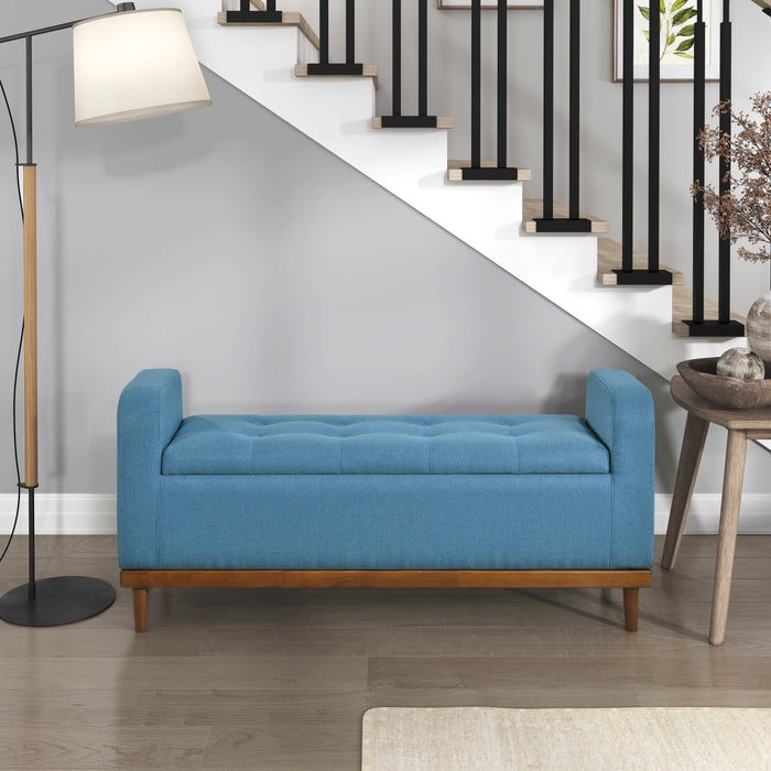 Brigitte Blue Lift Top Storage Bench