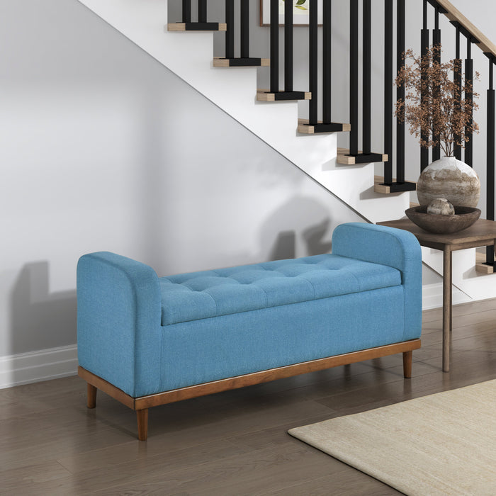 Brigitte Blue Lift Top Storage Bench