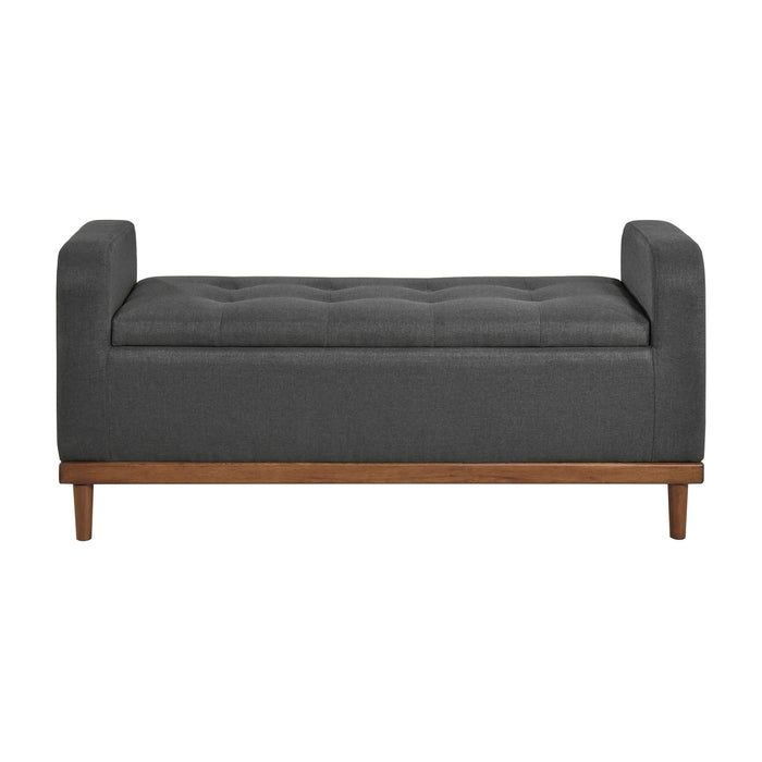 Brigitte Dark Gray Lift Top Storage Bench