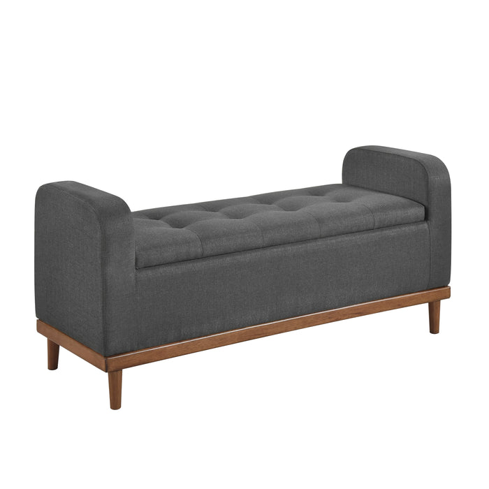 Brigitte Dark Gray Lift Top Storage Bench