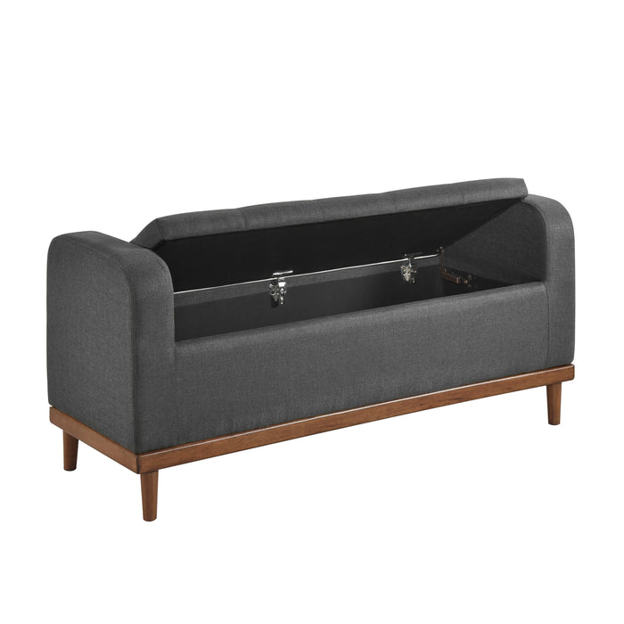 Brigitte Dark Gray Lift Top Storage Bench