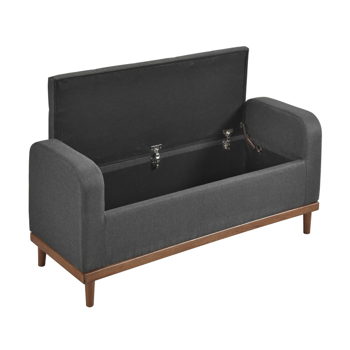 Brigitte Dark Gray Lift Top Storage Bench