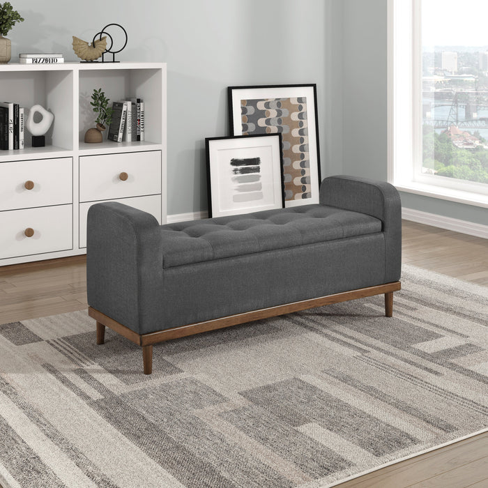 Brigitte Dark Gray Lift Top Storage Bench