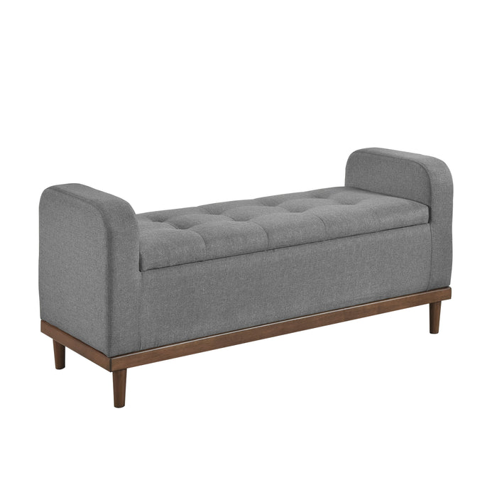 Brigitte Gray Lift Top Storage Bench