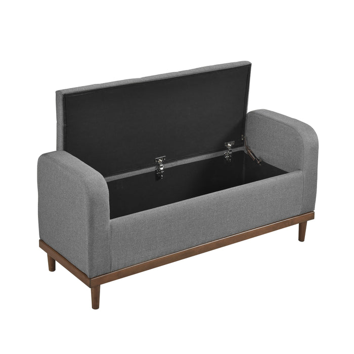 Brigitte Gray Lift Top Storage Bench