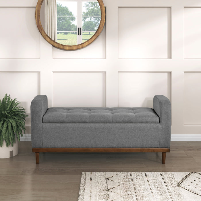 Brigitte Gray Lift Top Storage Bench