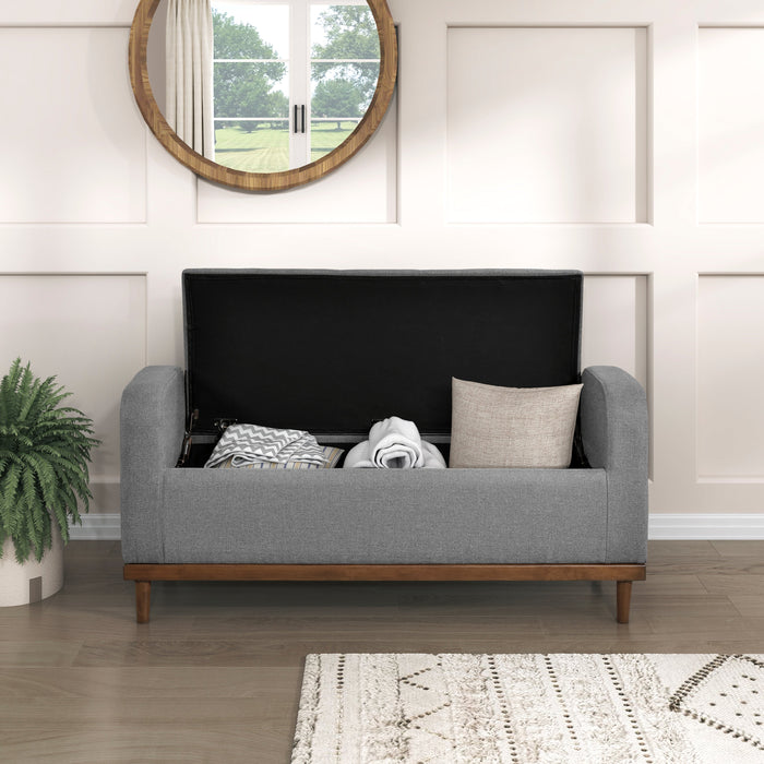 Brigitte Gray Lift Top Storage Bench