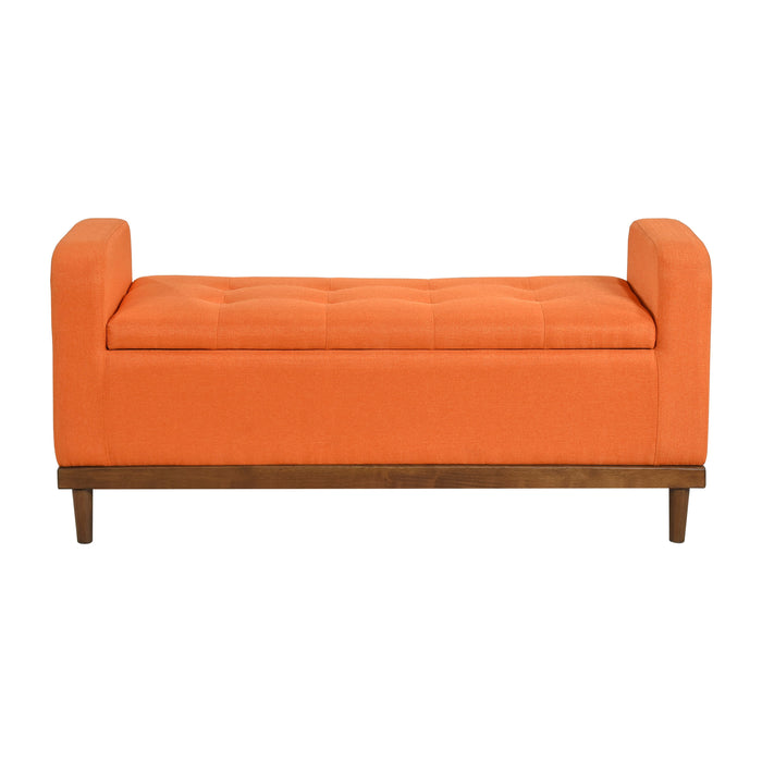 Brigitte Orange Lift Top Storage Bench