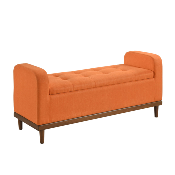 Brigitte Orange Lift Top Storage Bench