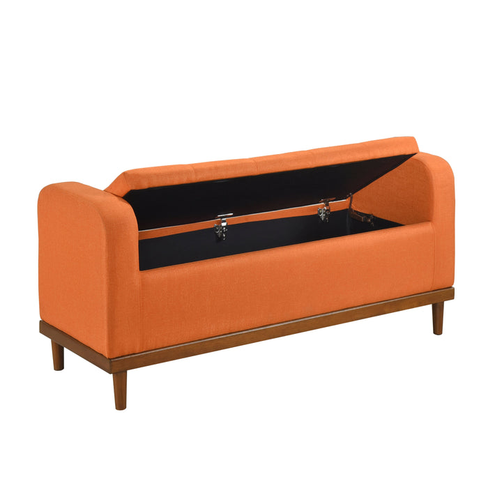 Brigitte Orange Lift Top Storage Bench