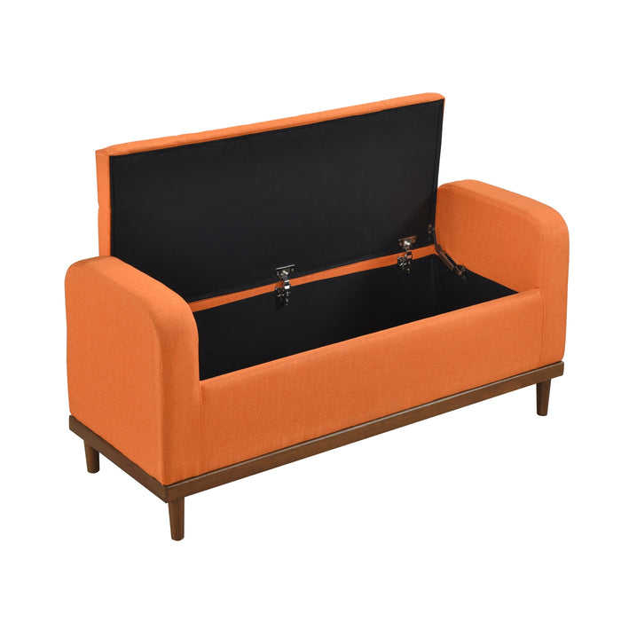 Brigitte Orange Lift Top Storage Bench