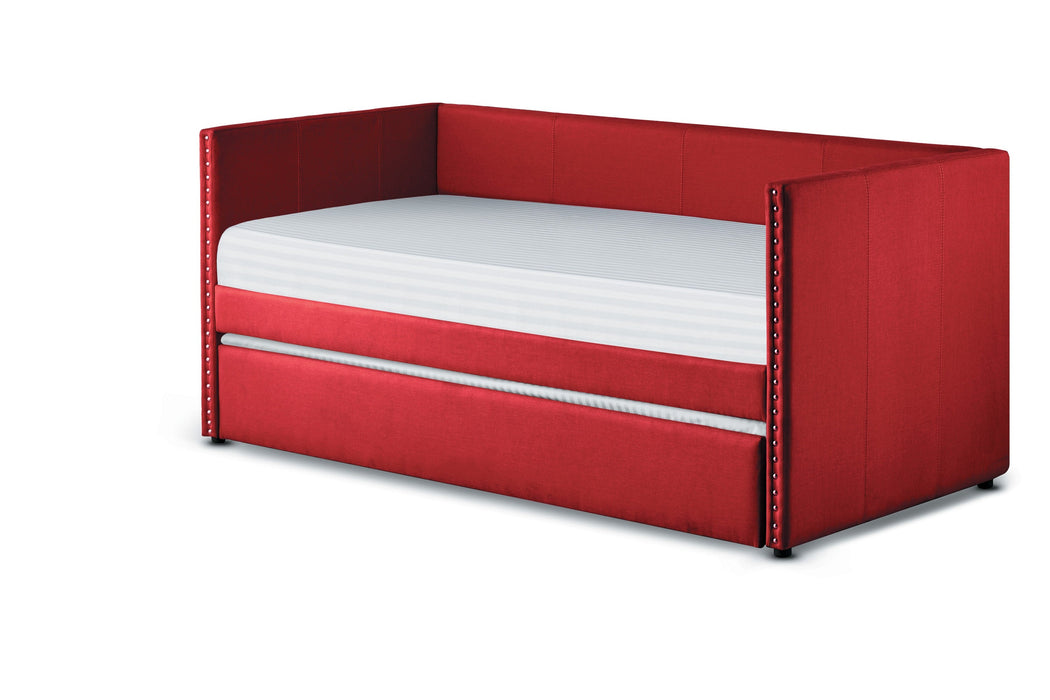 Therese Red Daybed with Trundle