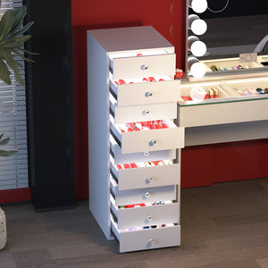 VANITII 9-Drawer Makeup Vanity Storage Unit with Lights