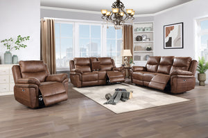 Ryland - 3 Piece Set Power P1 (Sofa & Loveseat & Recliner) - Brown