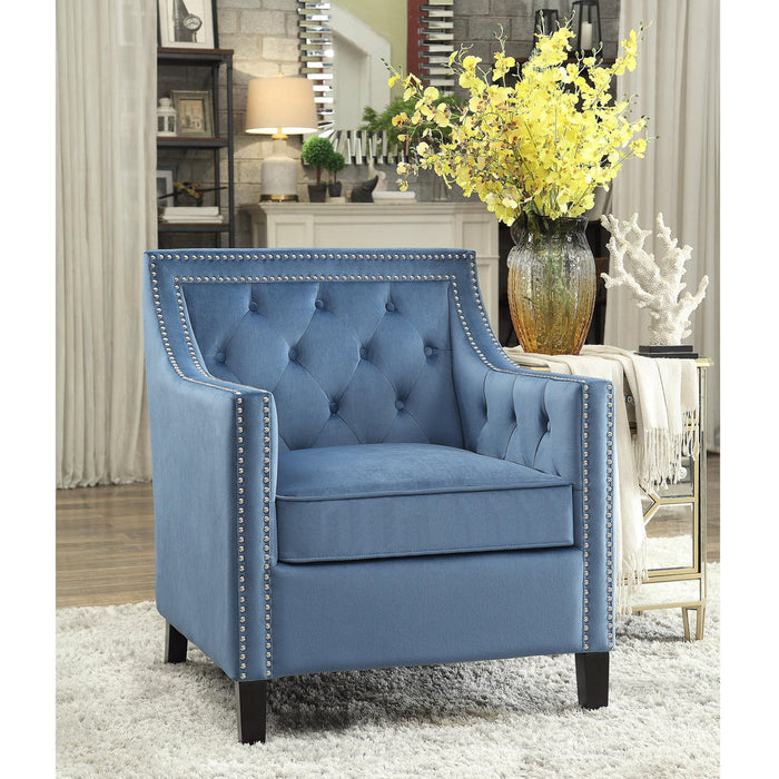 Graziso Blue Velvet Accent Chair