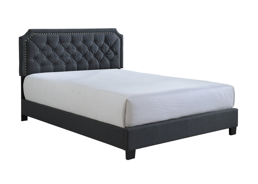 Gerri Charcoal Queen Upholstered Panel Bed