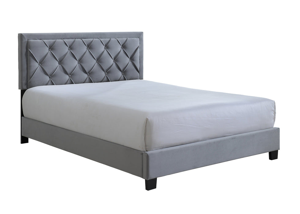 Danzy Gray King Upholstered Panel Bed