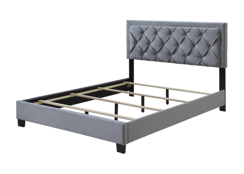 Danzy Gray Queen Upholstered Panel Bed