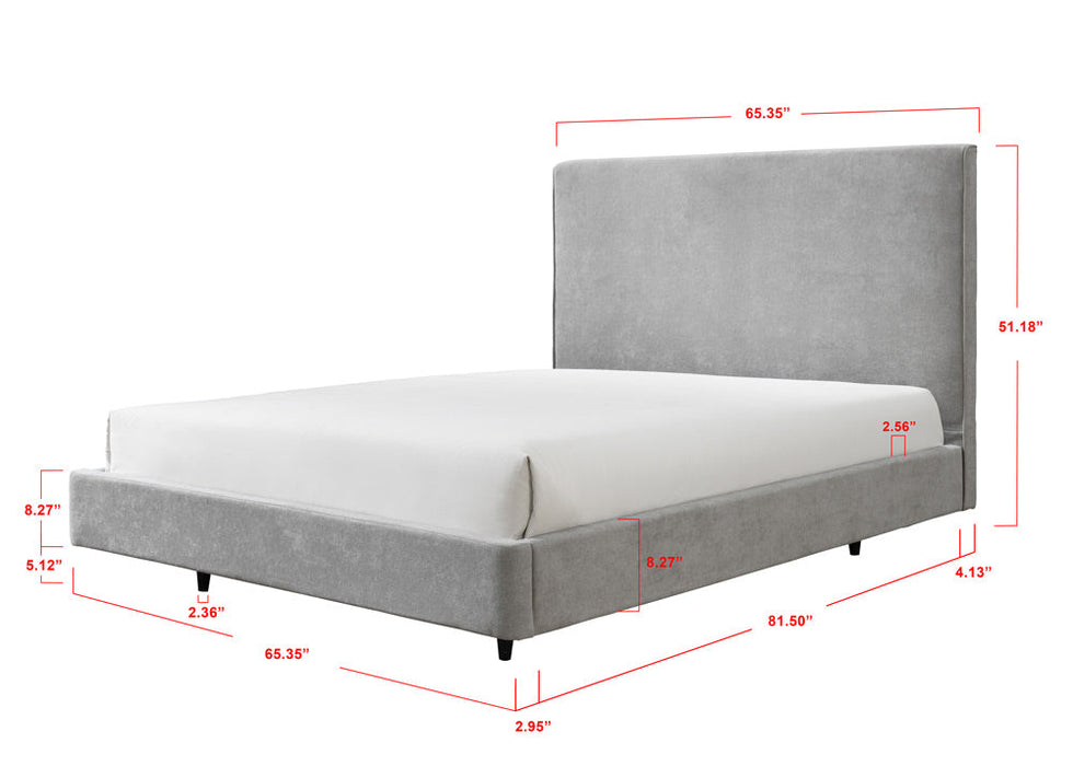 Nirvana Gray King Upholstered Floating Bed