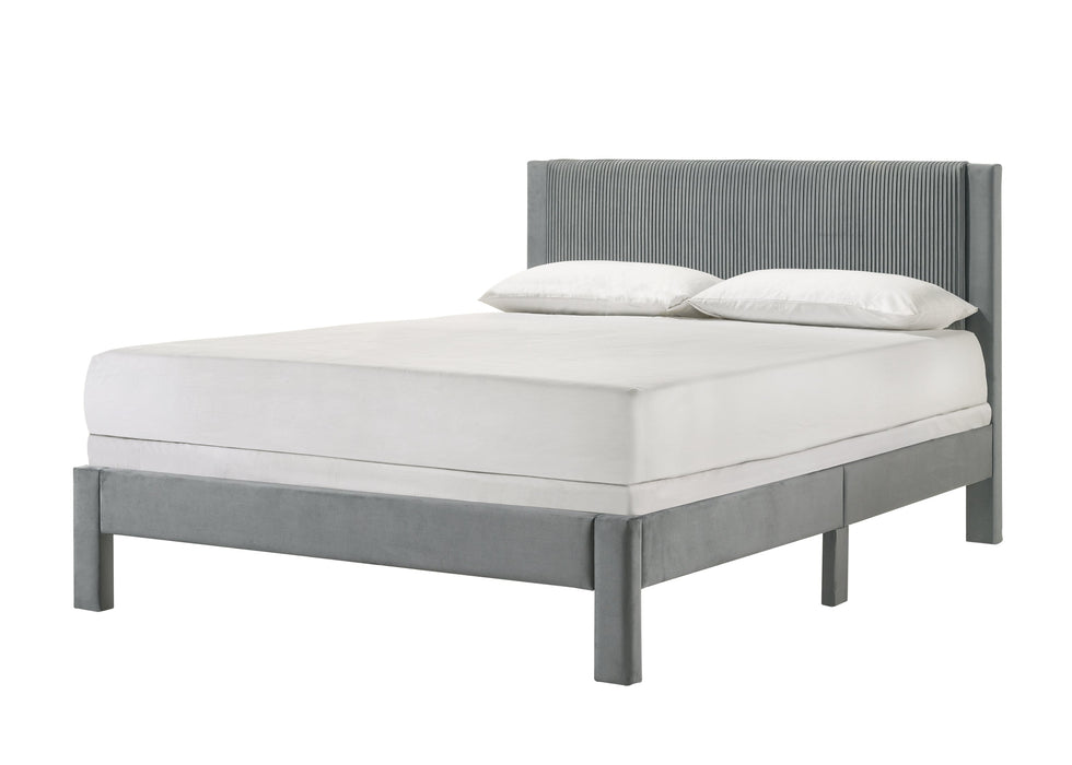 Lucia Light Gray Queen Platform Bed