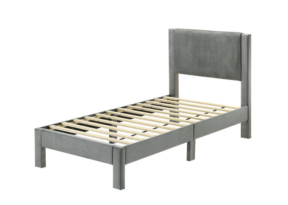 Lucia Light Gray Twin Platform Bed