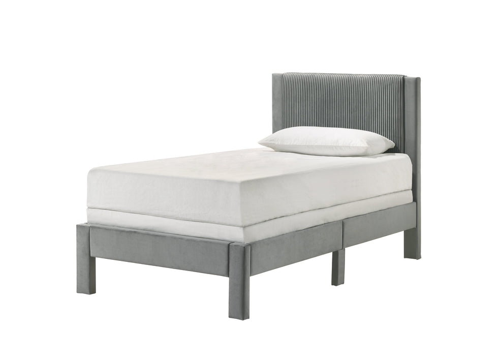 Lucia Light Gray Twin Platform Bed