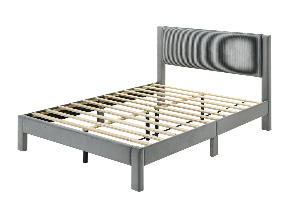 Lucia Light Gray Full Platform Bed