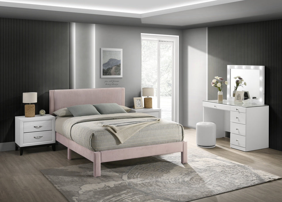 Lucia Pink Queen Platform Bed